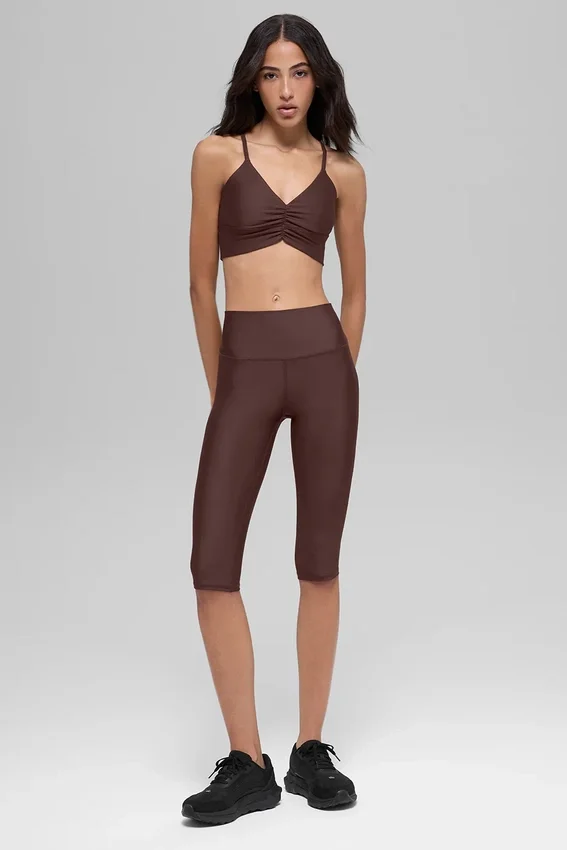 Pantaloni capri High-Waist Airlift da 16'' - Brownstone