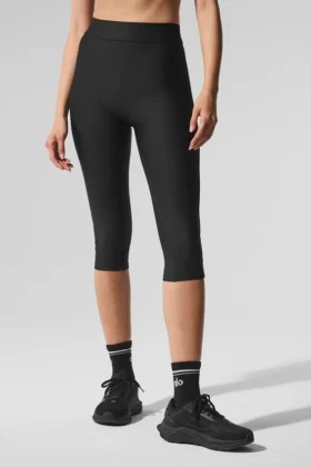 Pantaloni capri High-Waist Airlift – Just Right – Nero
