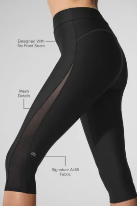 Pantaloni capri High-Waist Airlift – Just Right – Nero