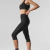 Pantaloni capri High-Waist Airlift – Just Right – Nero