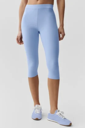 Pantaloni capri High-Waist Alosoft Iconic 90'S - Blu Provenza chiaro