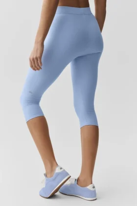 Pantaloni capri High-Waist Alosoft Iconic 90’S – Blu Provenza chiaro