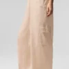 Pantaloni cargo a gamba larga Linen Getaway - Macadamia