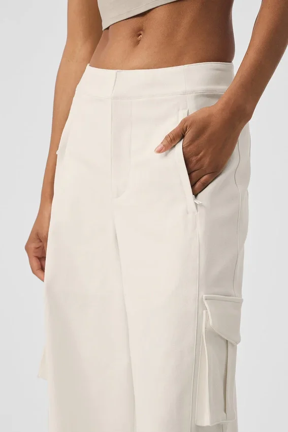 Pantaloni cargo a gamba larga (lunghi) - Avorio