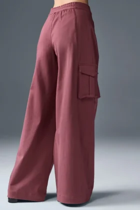 Pantaloni cargo a gamba larga (lunghi) – Borgogna tartufo