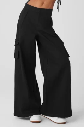 Pantaloni cargo a gamba larga (lunghi) - Nero