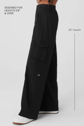 Pantaloni cargo a gamba larga (lunghi) – Nero