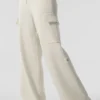 Pantaloni cargo High-Waist in maglia Scholar - Avorio