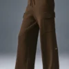 Pantaloni cargo High-Waist in maglia Scholar - Espresso