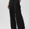 Pantaloni cargo High-Waist in maglia Scholar - Nero
