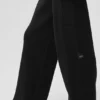 Pantaloni cargo High-Waist in maglia Scholar - Nero