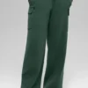 Pantaloni cargo High-Waist in maglia Scholar - Verde trifoglio