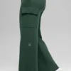 Pantaloni cargo High-Waist in maglia Scholar - Verde trifoglio