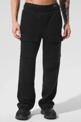Pantaloni cargo in pile polare Ridge - Nero