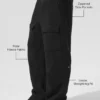 Pantaloni cargo in pile polare Ridge - Nero