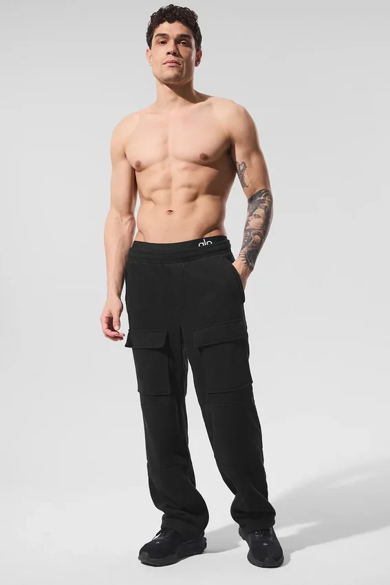Pantaloni cargo in pile polare Ridge - Nero