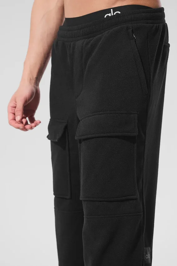Pantaloni cargo in pile polare Ridge - Nero