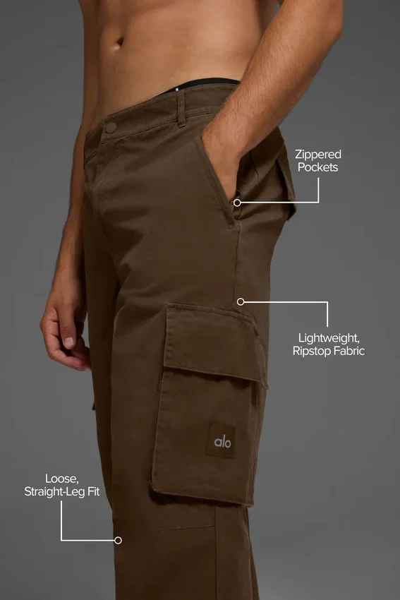 Pantaloni cargo in ripstop - Espresso
