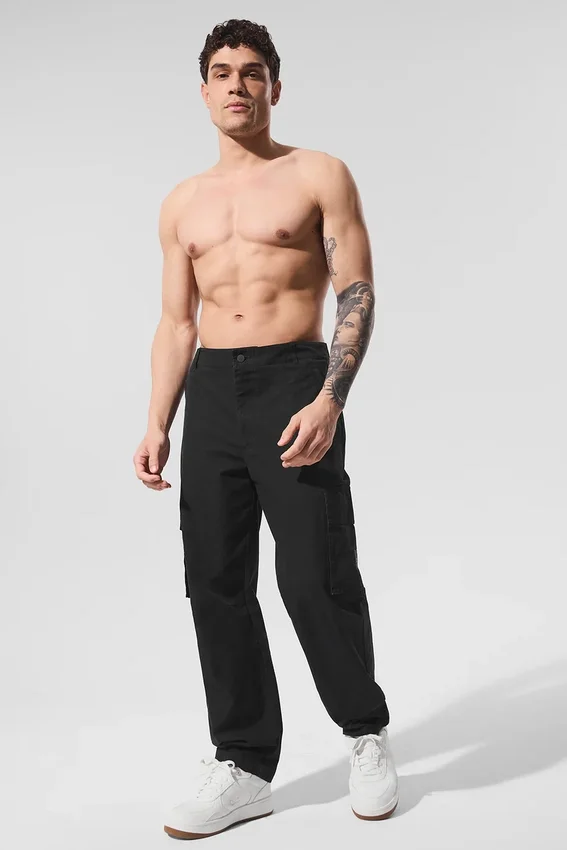 Pantaloni cargo in tessuto ripstop - Nero