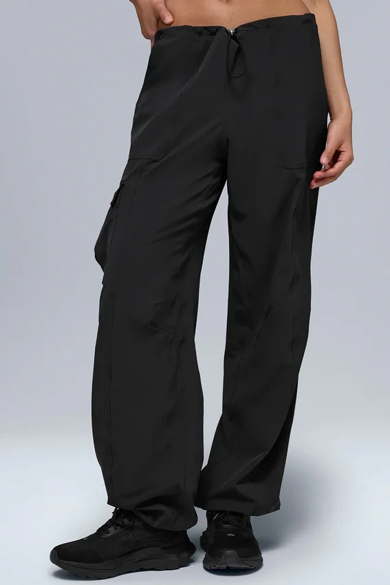Pantaloni cargo Megastar a vita bassa - Nero