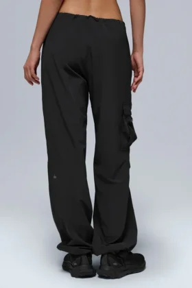 Pantaloni cargo Megastar a vita bassa – Nero