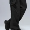 Pantaloni cargo Megastar a vita bassa - Nero