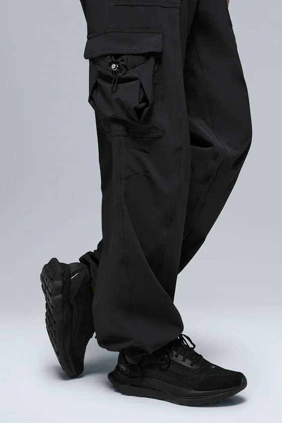 Pantaloni cargo Megastar a vita bassa - Nero