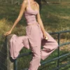 Pantaloni cargo Megastar a vita bassa - Rosa vintage
