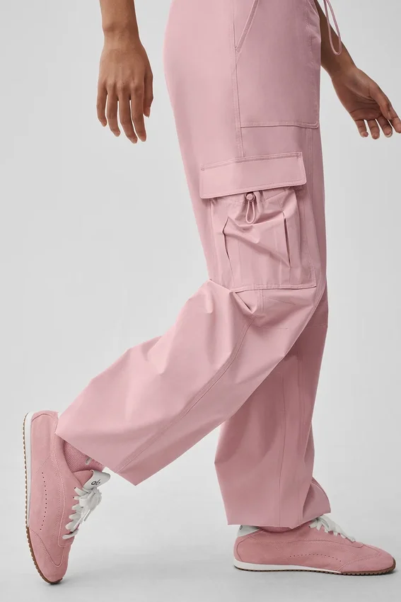 Pantaloni cargo Megastar a vita bassa - Rosa vintage