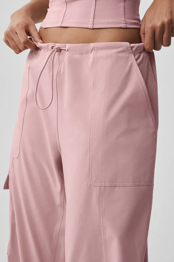 Pantaloni cargo Megastar a vita bassa - Rosa vintage