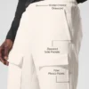 Pantaloni cargo Ridge in pile polare - Avorio