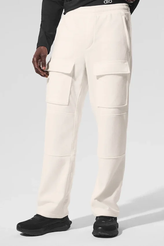 Pantaloni cargo Ridge in pile polare - Avorio