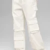 Pantaloni cargo Scout a vita media - Avorio