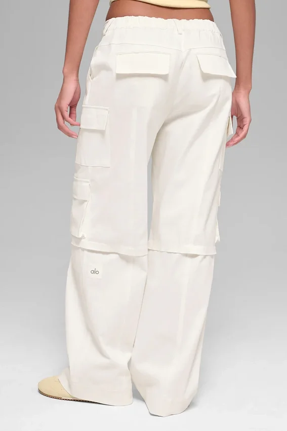 Pantaloni cargo Scout a vita media - Avorio