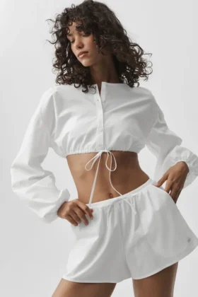Pantaloni corti in cotone Real Deal con maniche lunghe - Bianco