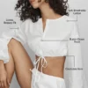 Pantaloni corti in cotone Real Deal con maniche lunghe - Bianco