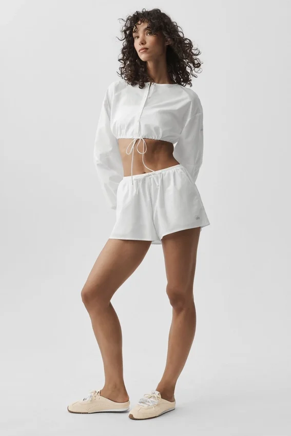 Pantaloni corti in cotone Real Deal con maniche lunghe - Bianco