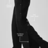 Pantaloni Cosmopolitan a vita media con bottoni a pressione - Nero