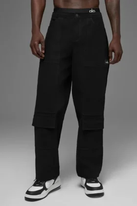Pantaloni da carpentiere in tela di cotone - Nero