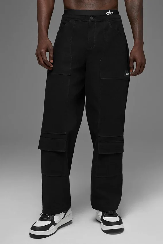 Pantaloni da carpentiere in tela di cotone - Nero