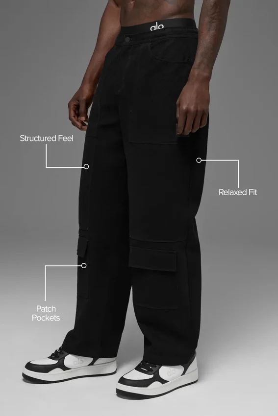Pantaloni da carpentiere in tela di cotone - Nero