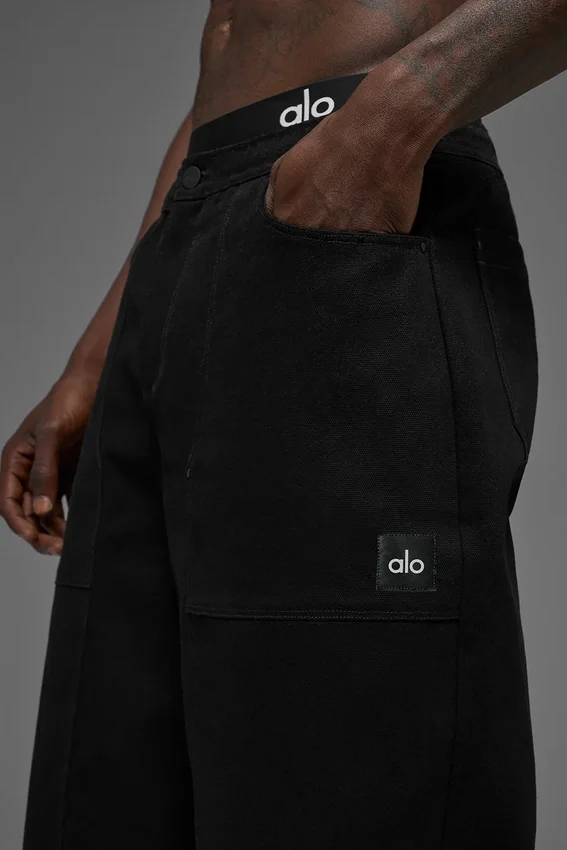 Pantaloni da carpentiere in tela di cotone - Nero