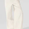 Pantaloni da ginnastica High-Waist a gamba larga - Avorio