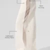 Pantaloni da ginnastica High-Waist a gamba larga - Avorio