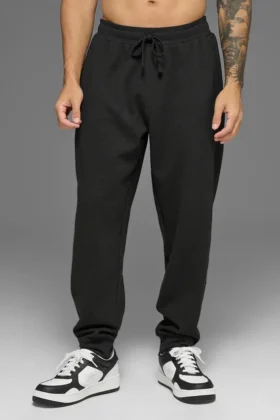 Pantaloni da jogging da casa a trama a nido d’ape - Nero