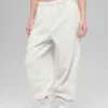 Pantaloni da jogging Retreat High-Waist in pile polare - Grigio melange bianco
