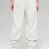 Pantaloni da jogging Retreat High-Waist in pile polare - Grigio melange bianco