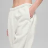 Pantaloni da jogging Retreat High-Waist in pile polare - Grigio melange bianco