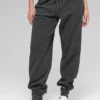 Pantaloni da jogging Retreat in pile polare High-Waist - Grigio scuro melange