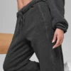 Pantaloni da jogging Retreat in pile polare High-Waist - Grigio scuro melange